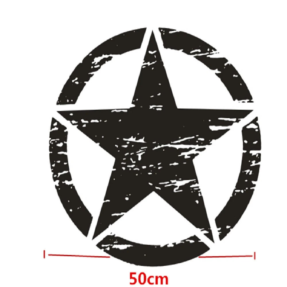 Black Round Star Decal Sticker for Jeep Wrangler