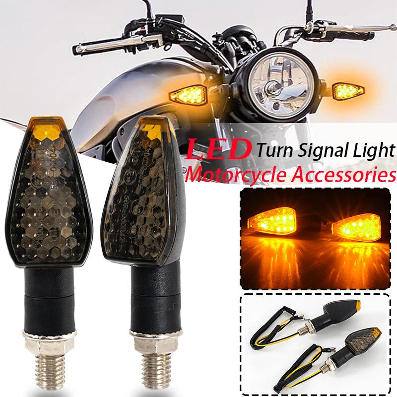 Smoked LED Motorcycle Turn Signal Indicators for Universal Fit - Amber (N/A)