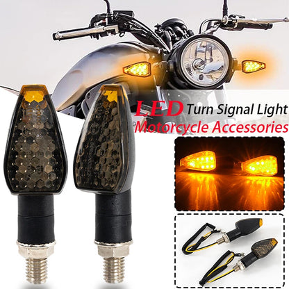 Smoked LED Motorcycle Turn Signal Indicators for Universal Fit - Amber (N/A)