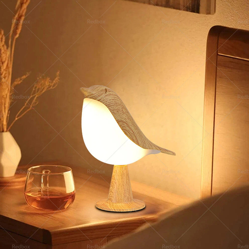 LED Touch Table Lamp - Modern Magpie Bird Night Light for Bedroom