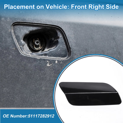 Bumper Headlight Washer Nozzle Cover for BMW 640i (2012-2017) Black