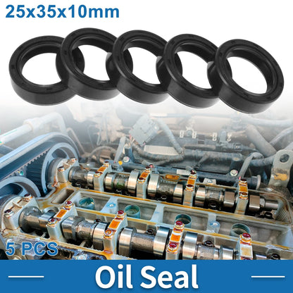 Oil Seal / 25x35x10mm / Rotary Shaft Seal Nitrile Rubber Black 5 Pcs