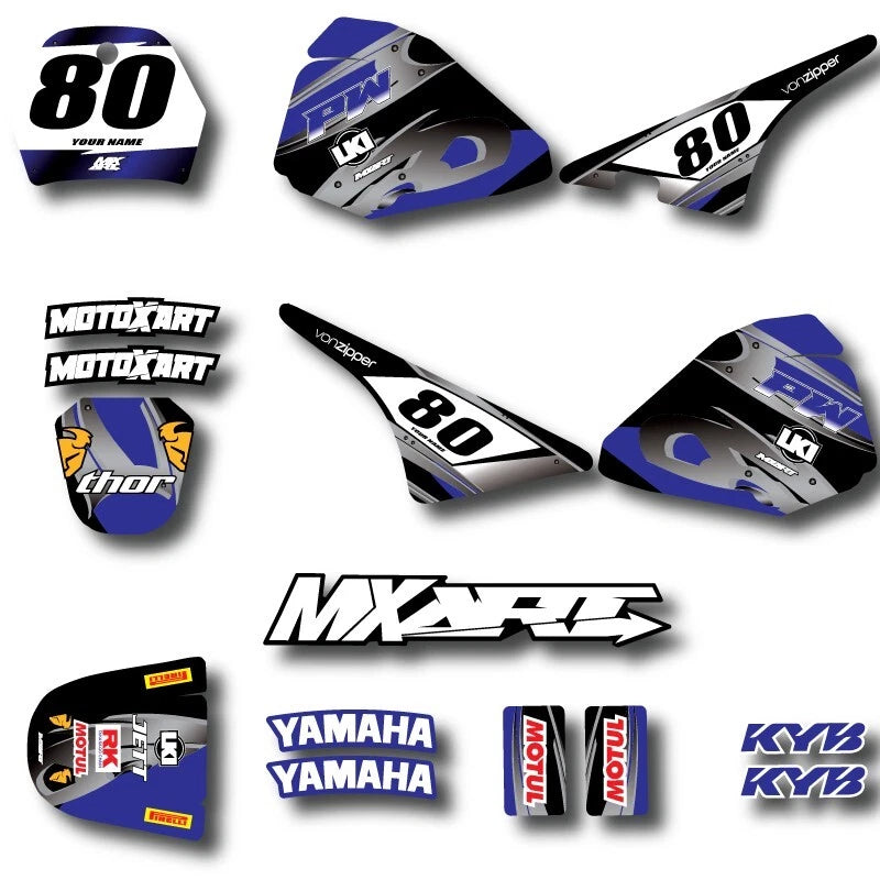 Custom Graphic Kit Steel Style Decals for YAMAHA PW Pee Wee 80