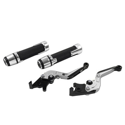 Silver Extendable Brake Clutch Lever Grip Set for Yamaha YZF R3 MT-03 (2015-2023)