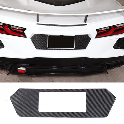Carbon Fiber Rear License Plate Frame Trim for Corvette C8 (2020-2024)