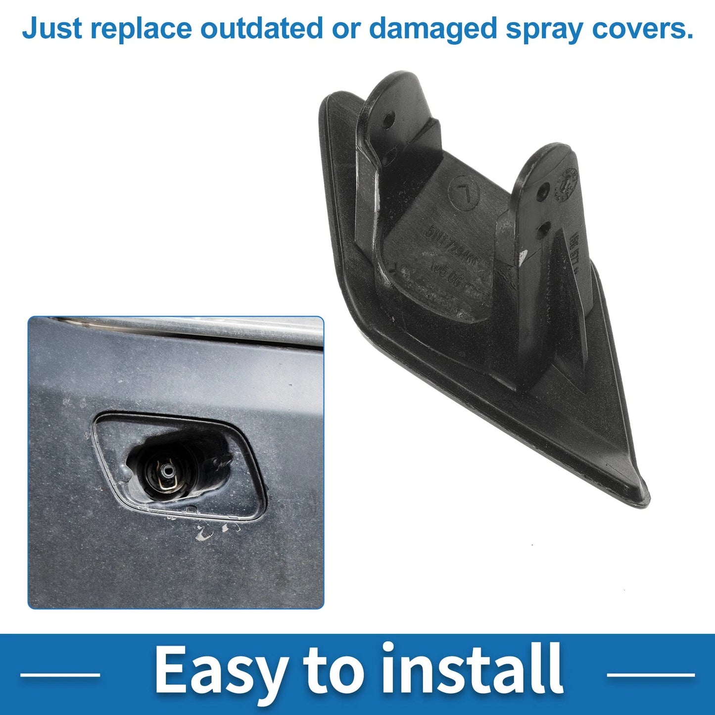 Front Left Washer Nozzle Cover for BMW 428i (2014-2016) - Black Cap