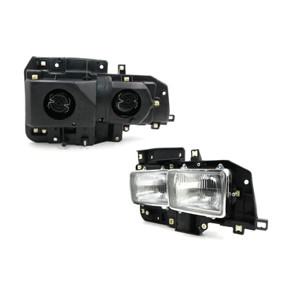 Head Light  & Housing x2 for Isuzu Elf 150 NRR NPR NQR 1988-2004
