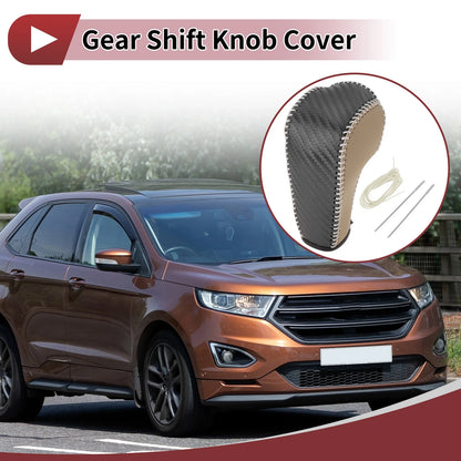 Beige Faux Leather Gear Shift Knob Cover for Ford Edge (2011-2014)