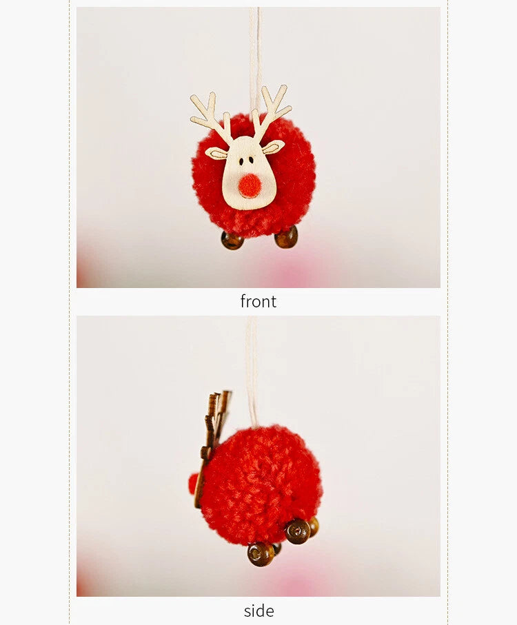 Pom Decoration Pendant for Christmas Tree Adorable Reindeer