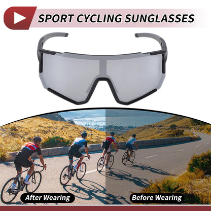 Goggles 1x Motorcycle Riding Silver Tone Gray Lens Black Frame PC Eyeglasses