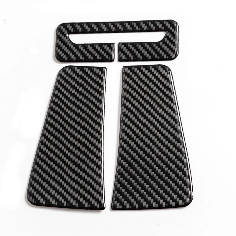 3PC Carbon Fiber Seat Safety Belt Button Panel Trims for 2015-2021 Dodge Challenger