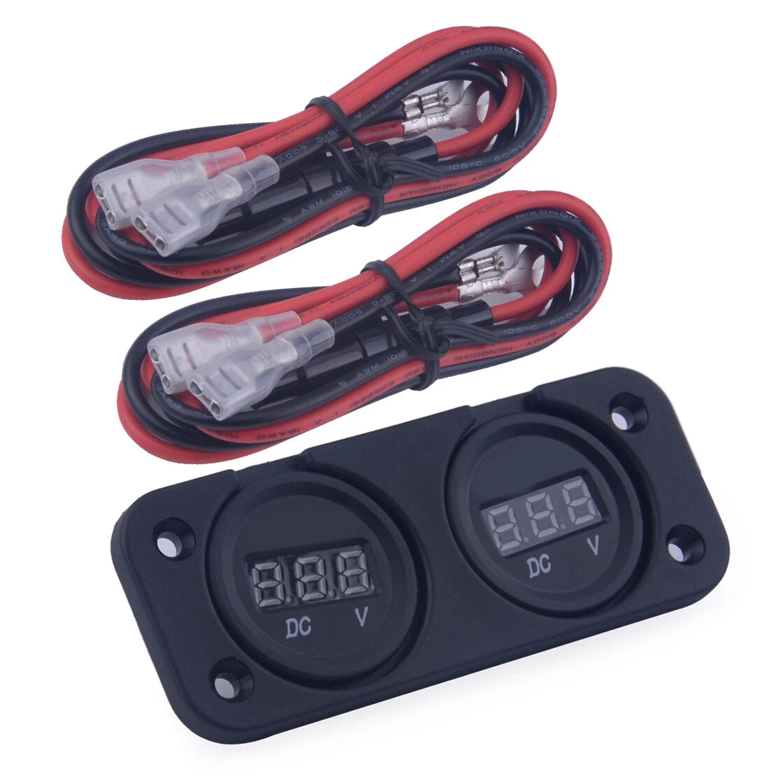 Dual LED Volt Meter for Car Motorcycle Boat DC 12-24V