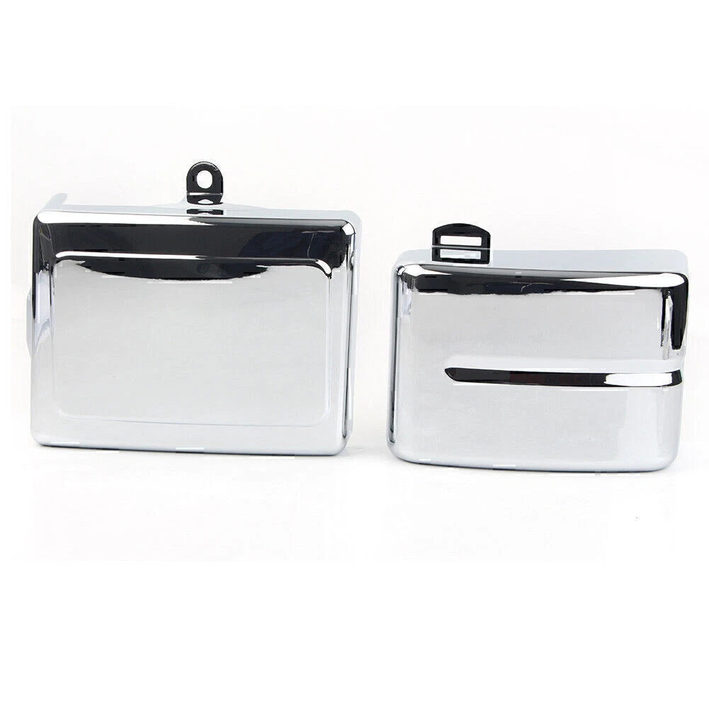 Chrome Battery Side Covers for Harley Dyna Fat Bob Super Glide (2006-2017)