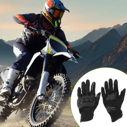 S / 1 Pair / Motorcycle Gloves Breathable Leather Outdoor Black for Motorcycle