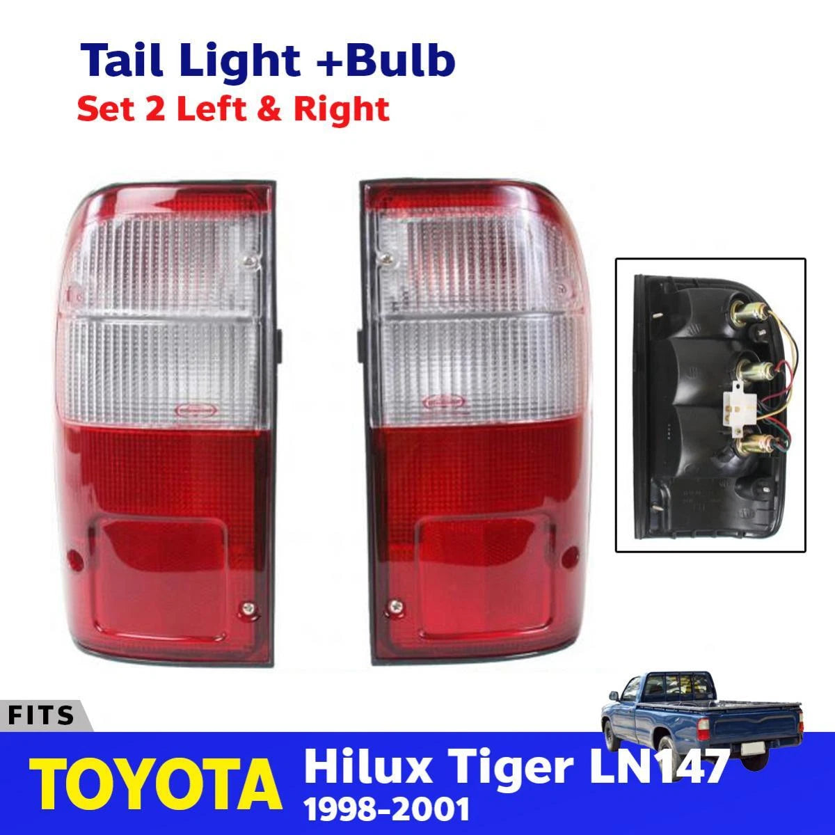 Tail Light Rear Lamp LH+RH Fits Toyota Hilux Tiger LN147 Pickup UTE 1998-01 D05