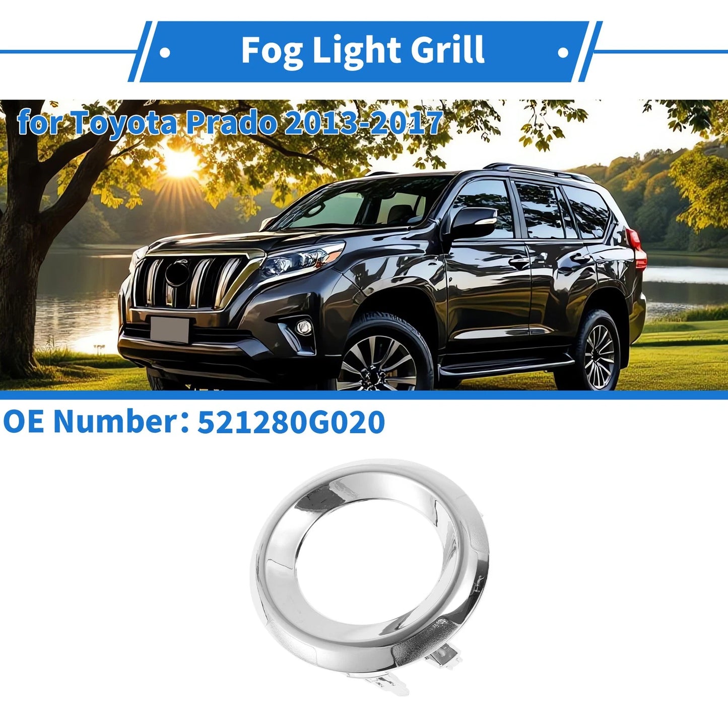 Front Left Fog Light Grill for Toyota Prado (2013–2017)