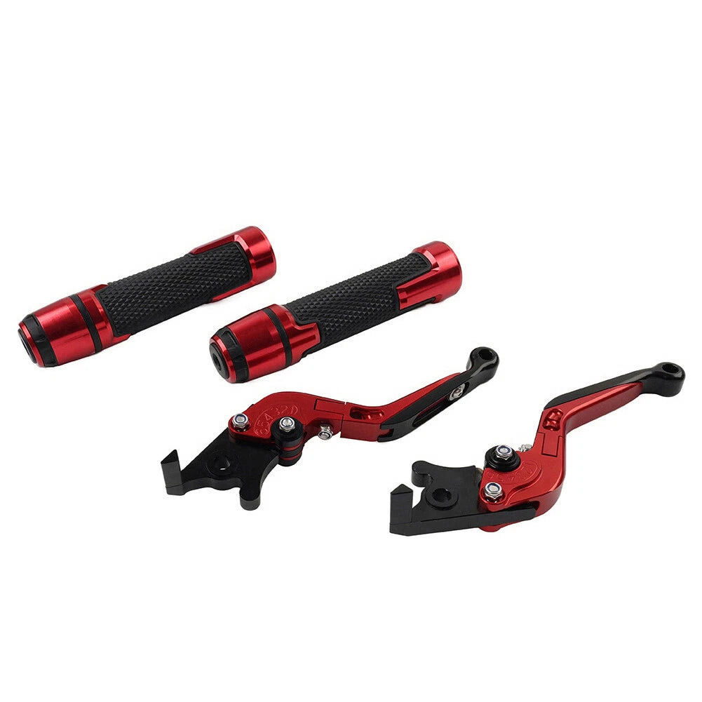 Red Extendable Brake Clutch Levers Grip Set for Suzuki GSXR600/750 (2006-2019)