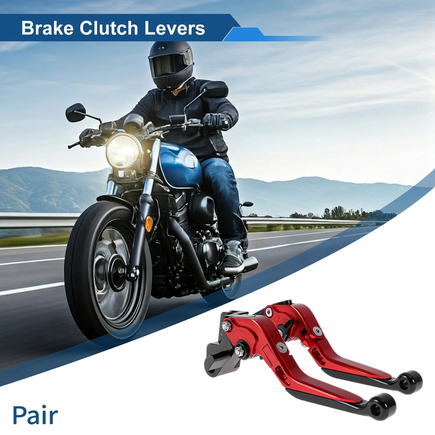 Long Brake Clutch Lever for Kawasaki Versys 650 Red Black