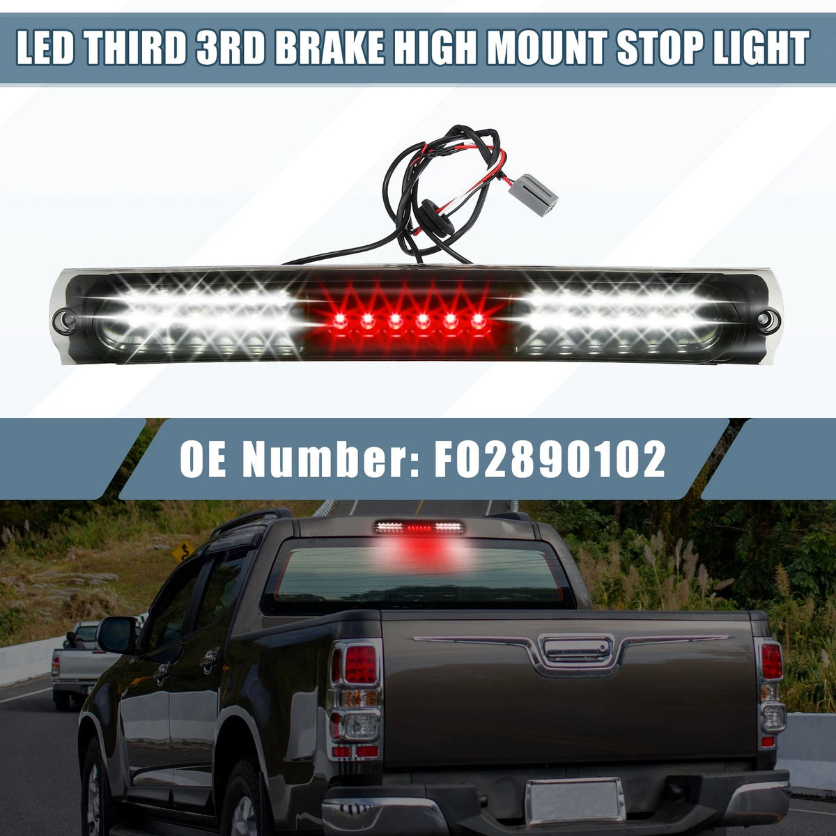 High Mount Stop Light for Ford F150 Black Housing Smoked Lens (2004-2008)