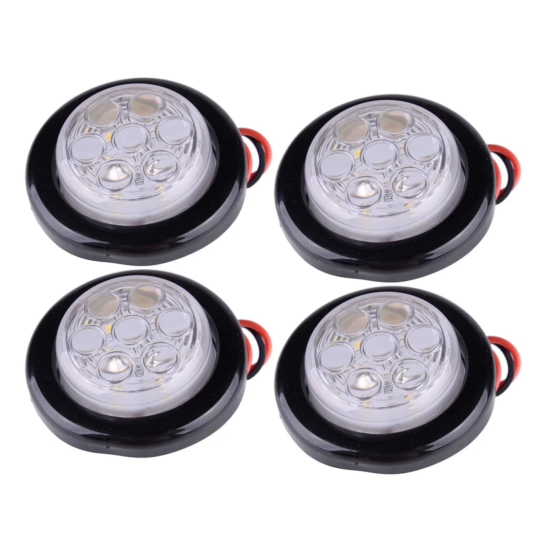 2" Clear White LED Round Clearance Side Marker Lights for Truck Trailer