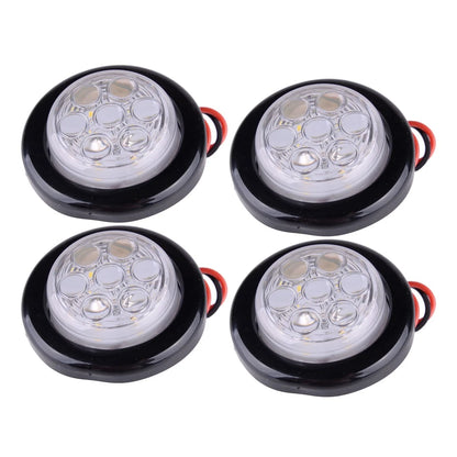 2" Clear White LED Round Clearance Side Marker Lights for Truck Trailer
