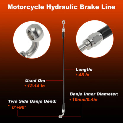 48in Hydraulic Front Brake Line for Harley Sportster XL 883 1200 (1986–2003)
