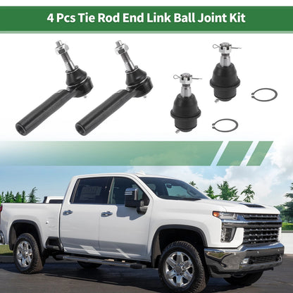4 x Front Suspension Kit Tie Rod Ends Ball Joints for Chevrolet Silverado 1500