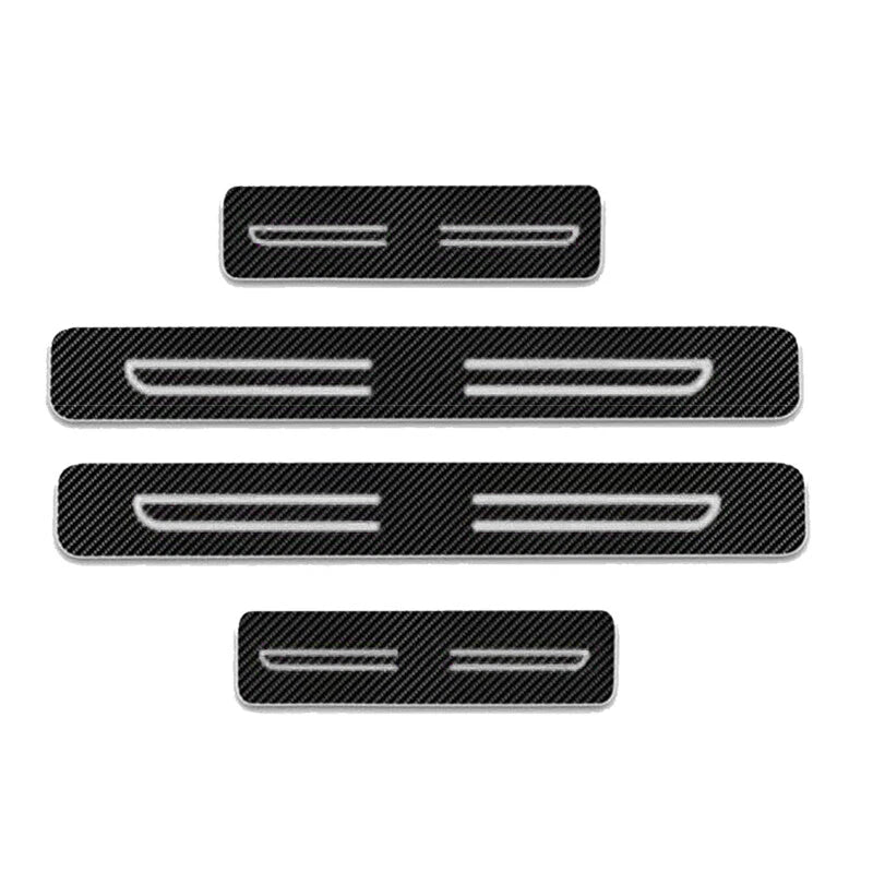 4pcs Carbon Fiber Style Door Sill Scuff Plate Protector Trim for Toyota