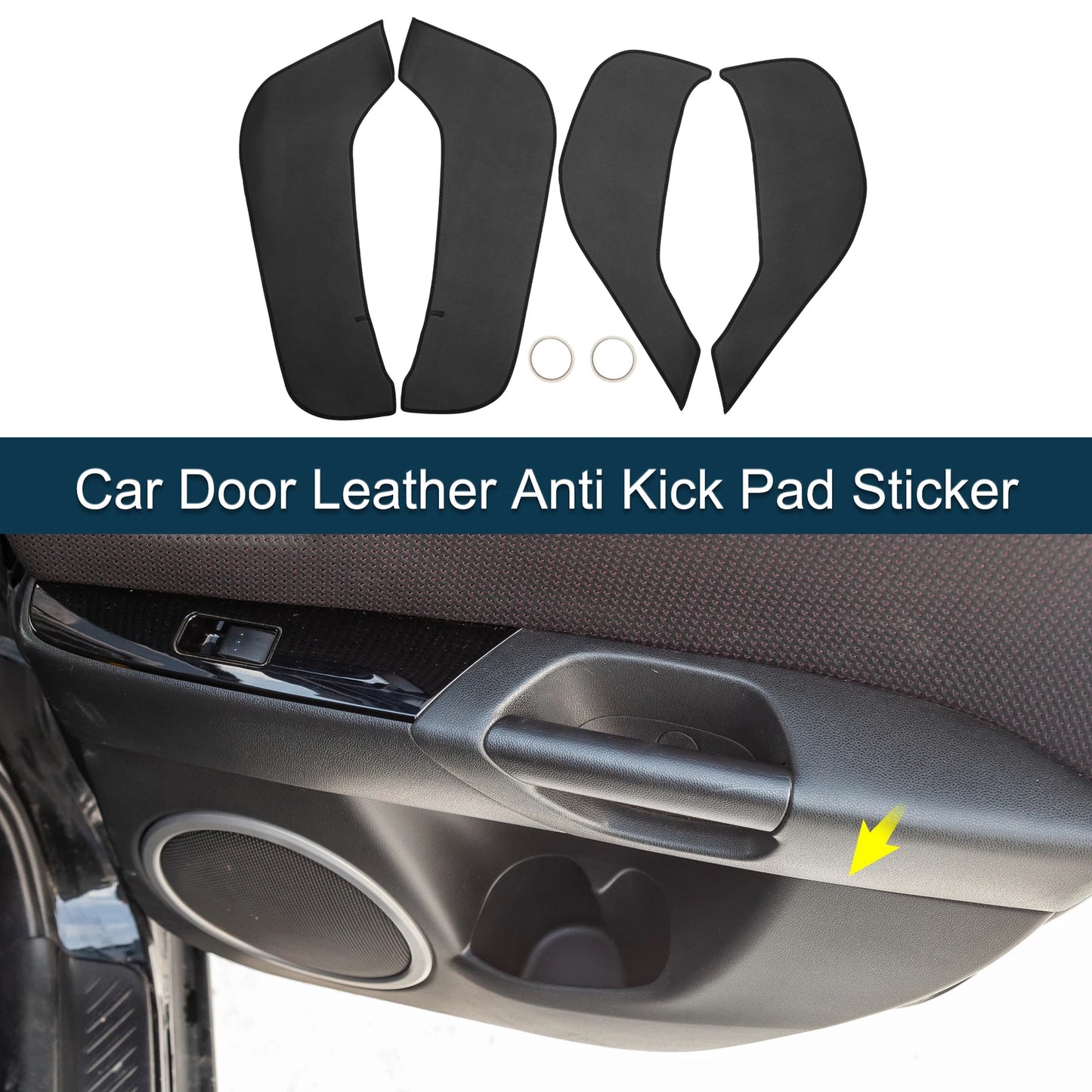 Car Door Leather Anti Kick Pad Sticker for BMW X5 (2019-2020) 1 Set Black