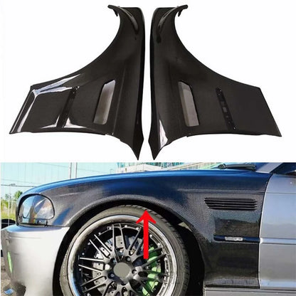 Real Carbon Fiber Front Side Vent Fender Panel Cover for BMW M3 E46 2001-2006