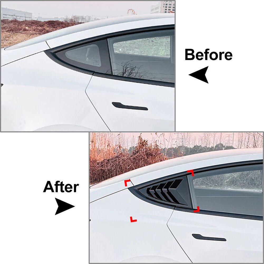 Glossy Black ABS Rear Window Louver Cover Trim for Tesla Model Y (2020-2023)