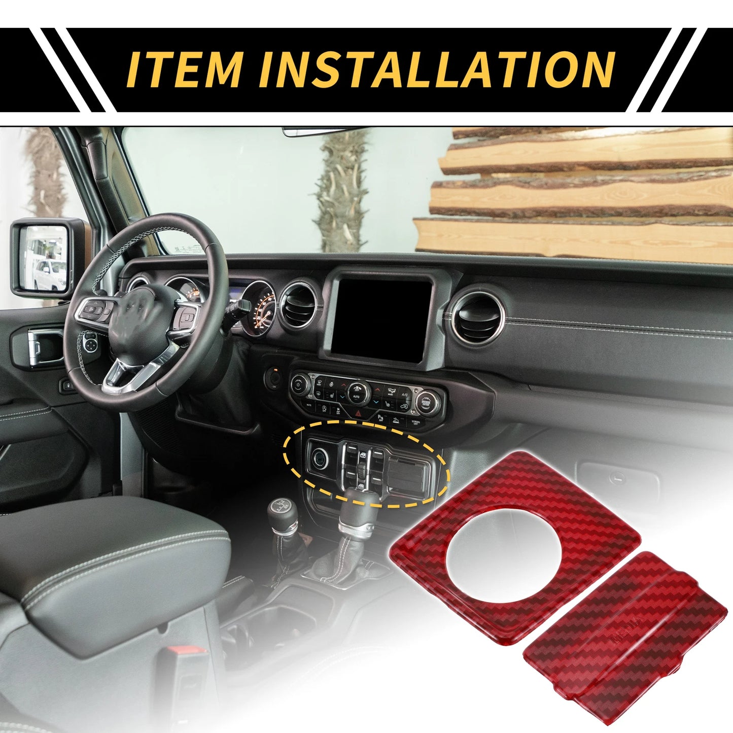 Cigarette Lighter USB Socket Cover Trim for Jeep Wrangler (2011-2023)