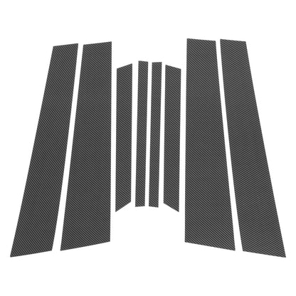 8 Pcs Door Pillar Window Trim for BMW X6 Carbon Fiber Black (2002-2013)