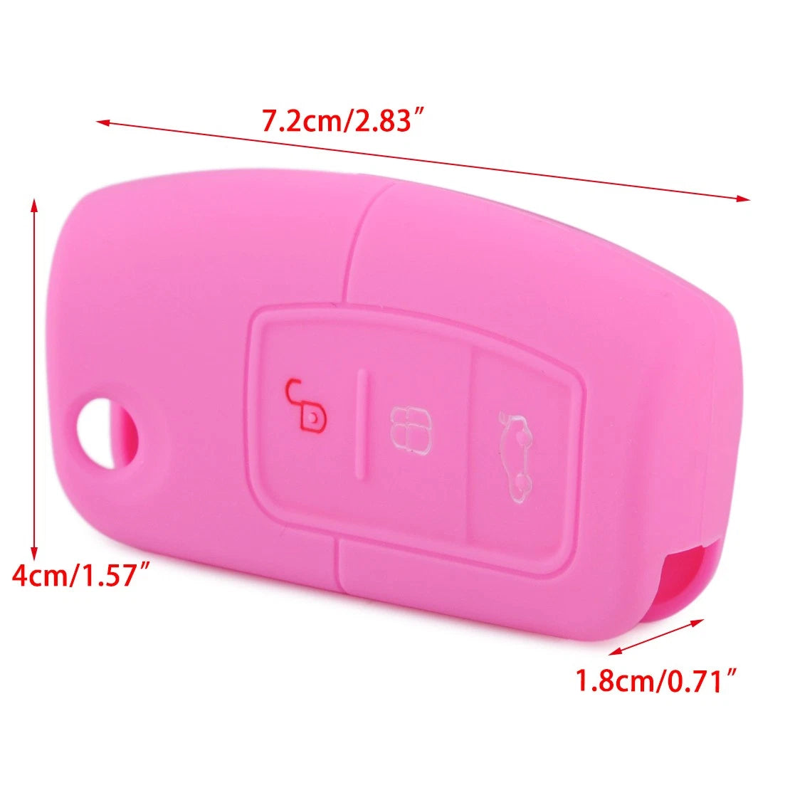 Silicone Key Cover 2 x Button Pink Protective Case for Ford Mondeo Kuga