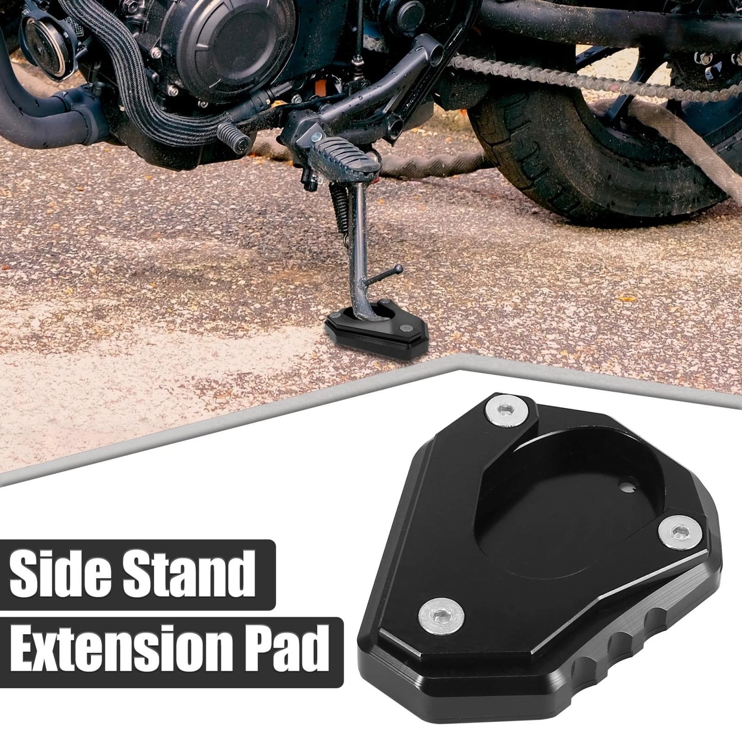 Side Stand Extension Pad Black for Kawasaki Ninja 400 (2018–2019)