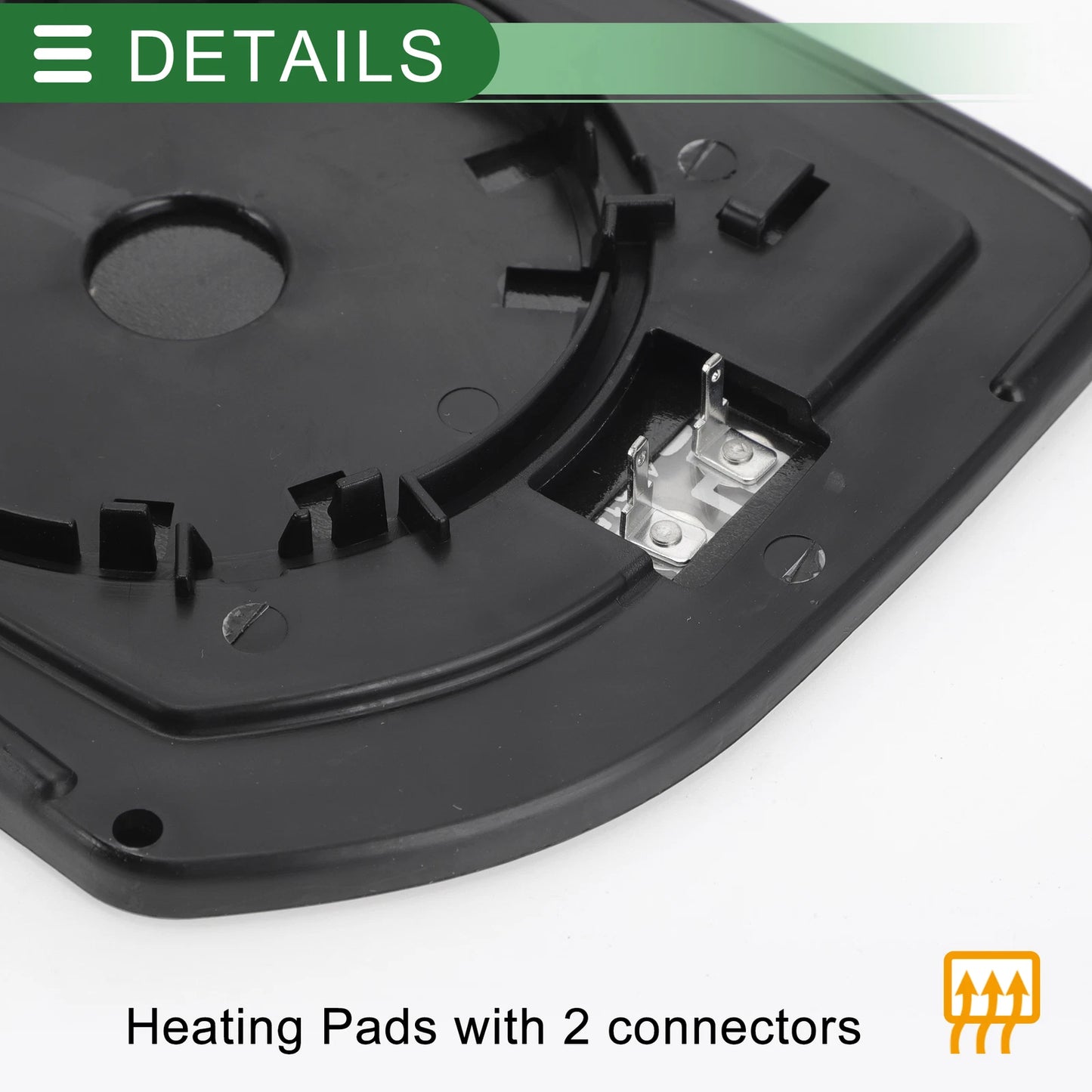 Right Side White Heated Mirror Glass for Ford Maverick (2000-2006)