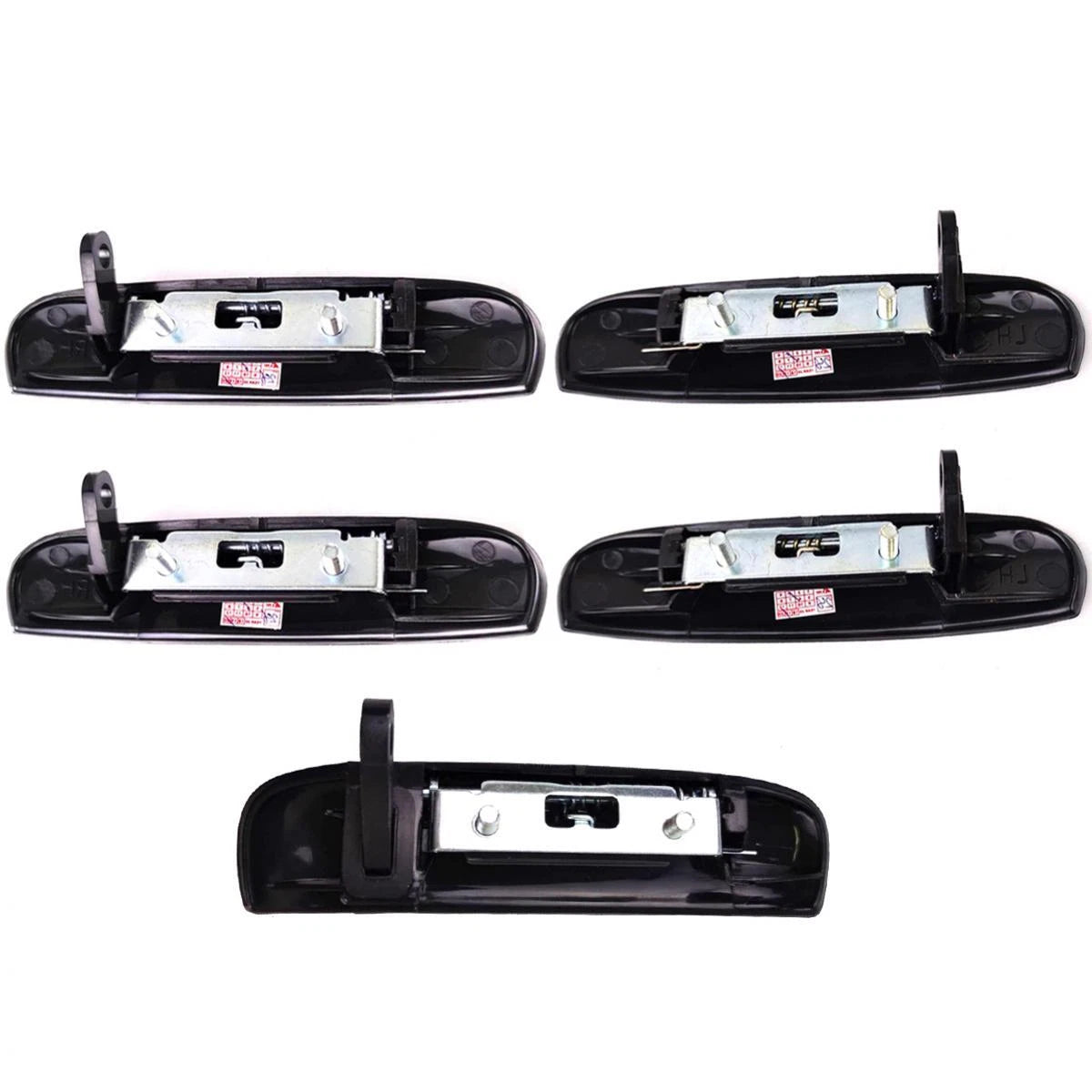 Exterior Door Handle Black Set 5 Fits Mitsubishi Mirage 5D Hatchback 2012-18 D06