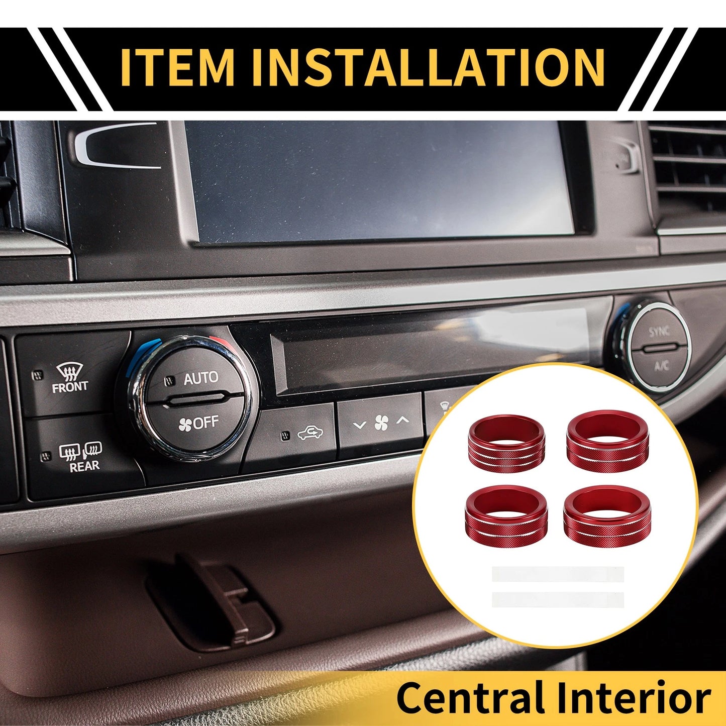 Air Conditioner Headlight Switch Knob Cover Ring for Jeep Gladiator JT (2019-2023)