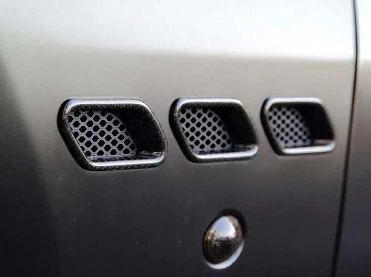 6pcs Carbon Fiber Side Fender Air Vent Cover Trim For Maserati GranTurismo GT