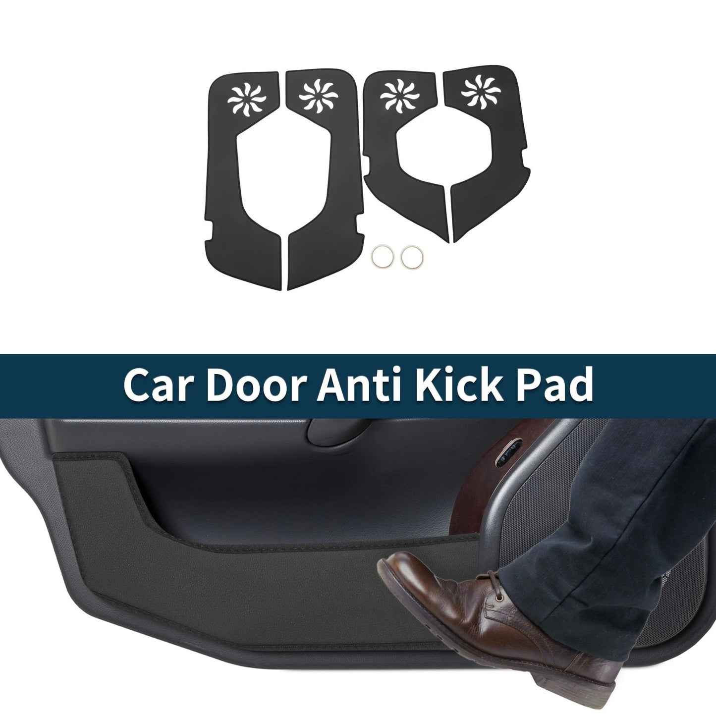 Anti Kick Pad Sticker Protector Car Door for Infiniti QX60 (2022-2024) Black