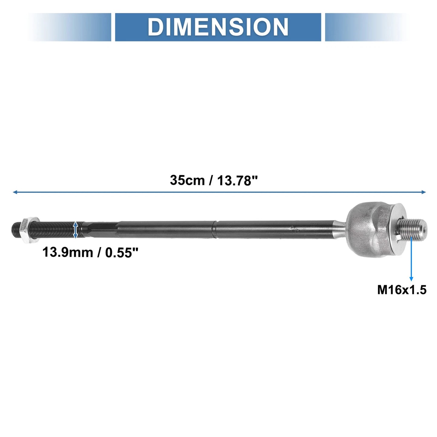 4 x Front Inner Tie Rod End Links for Ford Mustang (2005-2010)