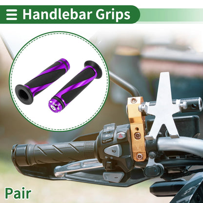 7/8" 22mm Hand Grips Cover for Motorcycle Handlebar Grips Rubber Black Purple