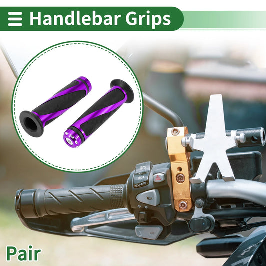 7/8" 22mm Hand Grips Cover for Motorcycle Handlebar Grips Rubber Black Purple