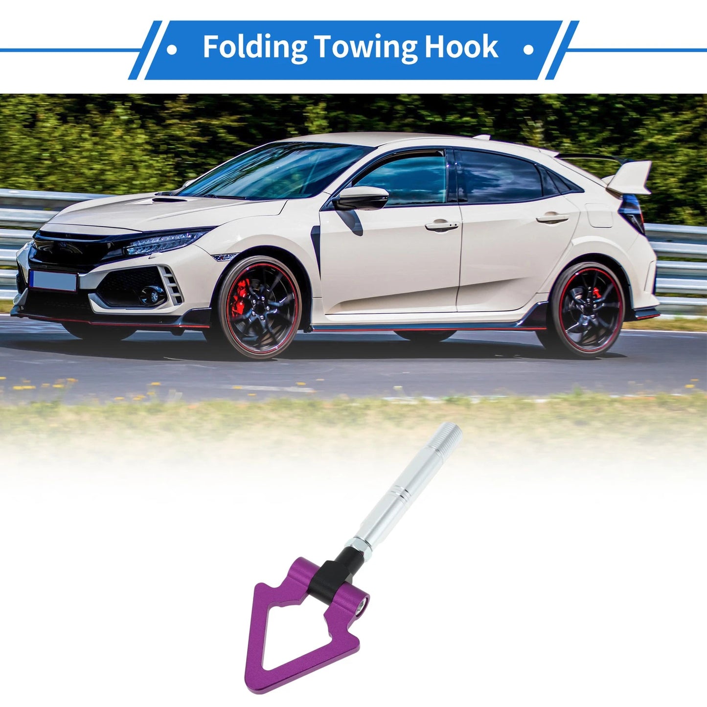 Front/Rear Triangle Tow Hook Folding Screw-On Tow Hook for Toyota Avanza