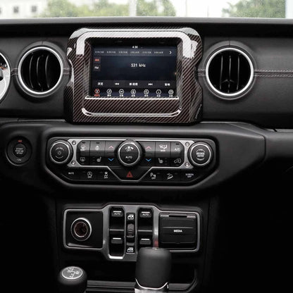 Carbon Fiber Navigation Panel Cover Trim for Jeep Wrangler JL JLU (2018-2023)
