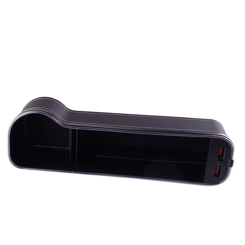 Right Side Car Seat Gap Filler Storage Box Organizer with Dual USB