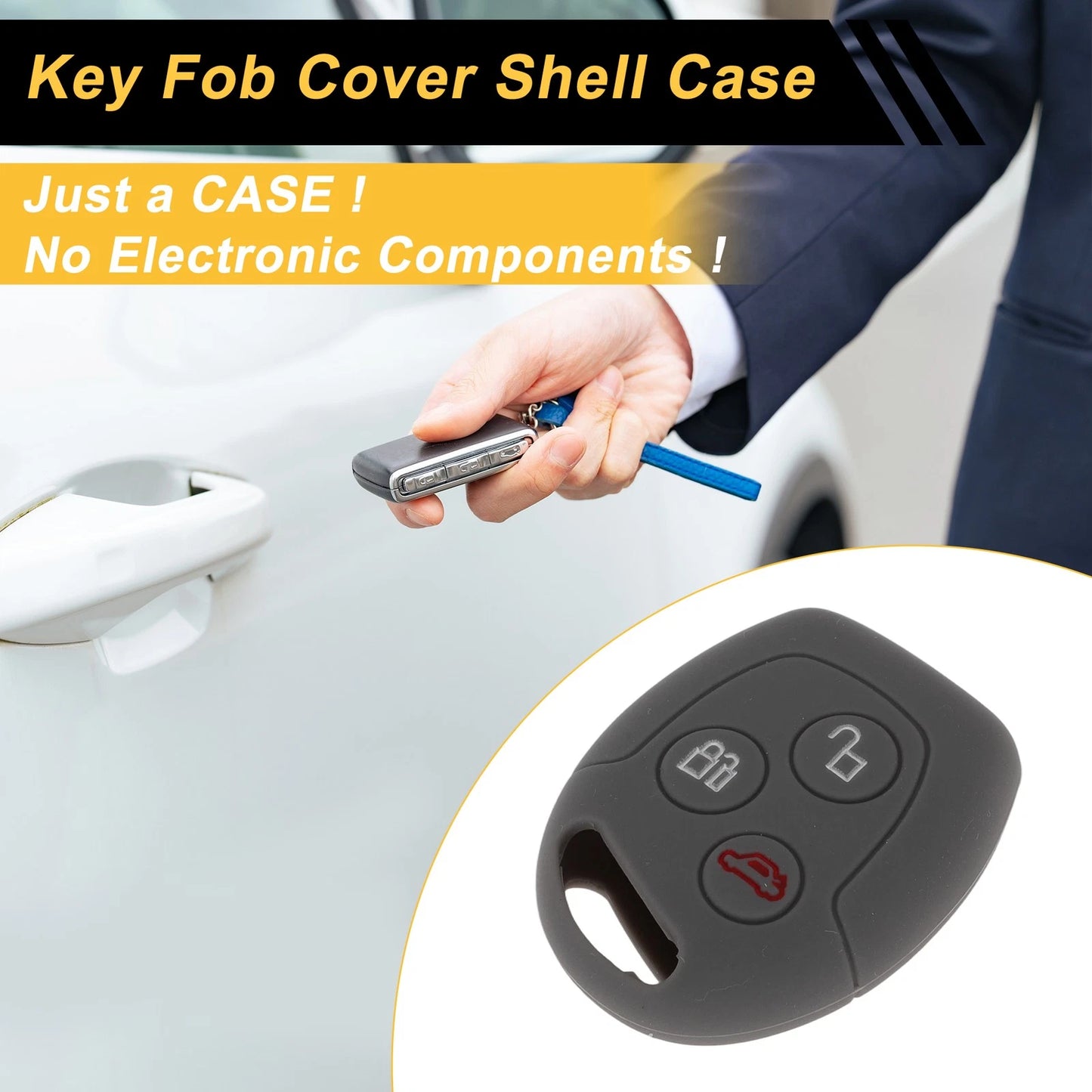 Gray Key Case for Ford Courier  - 3 Buttons