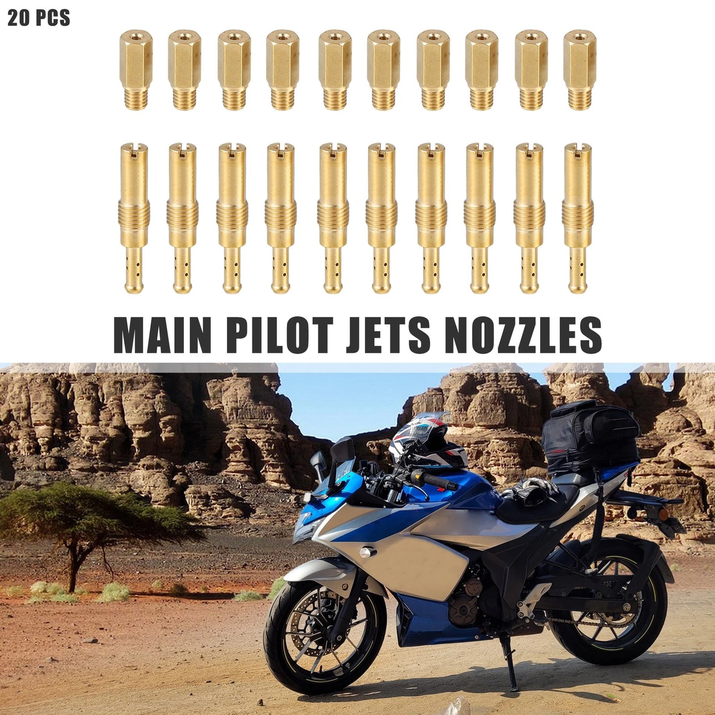 Main Pilot Jets Nozzles 178–198 20pcs for Motorcycle