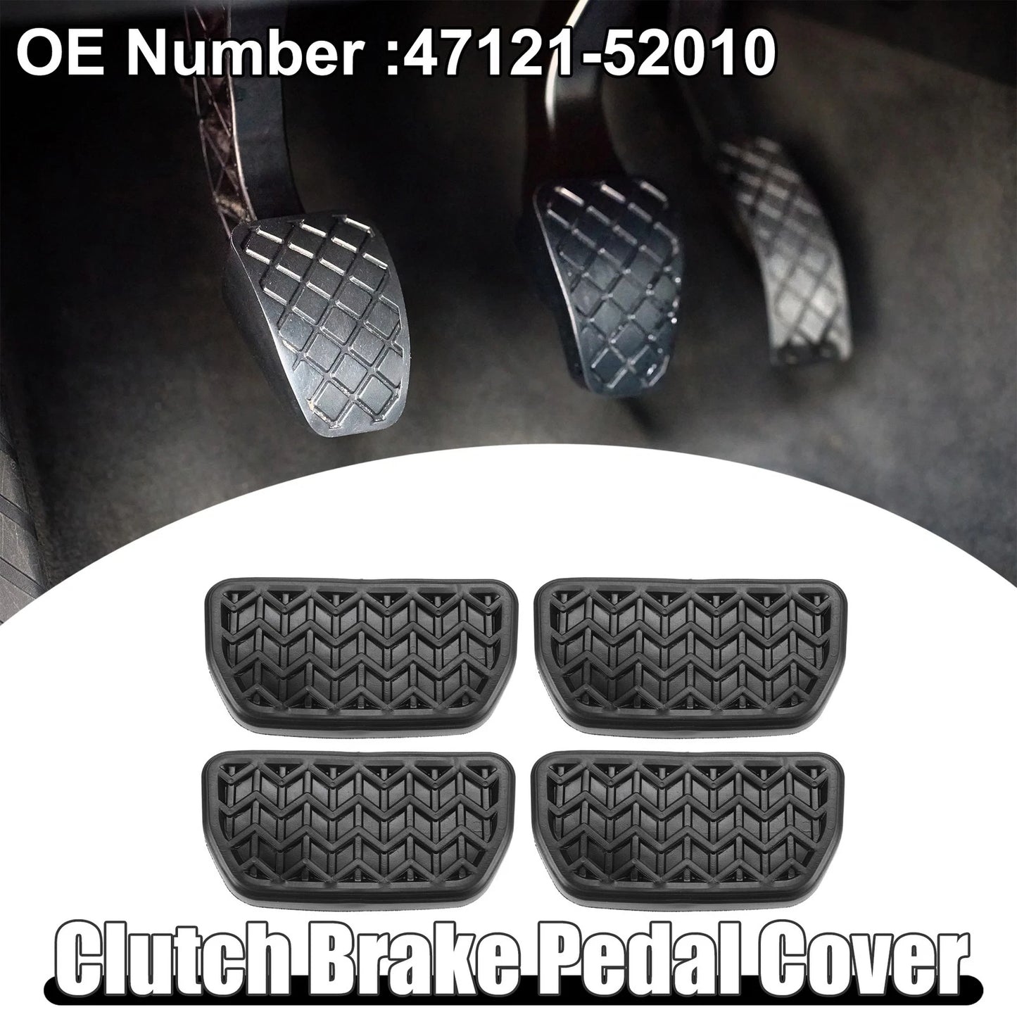 4pcs Anti-Slip Clutch Brake Pedal Cover for Toyota RAV4 Black