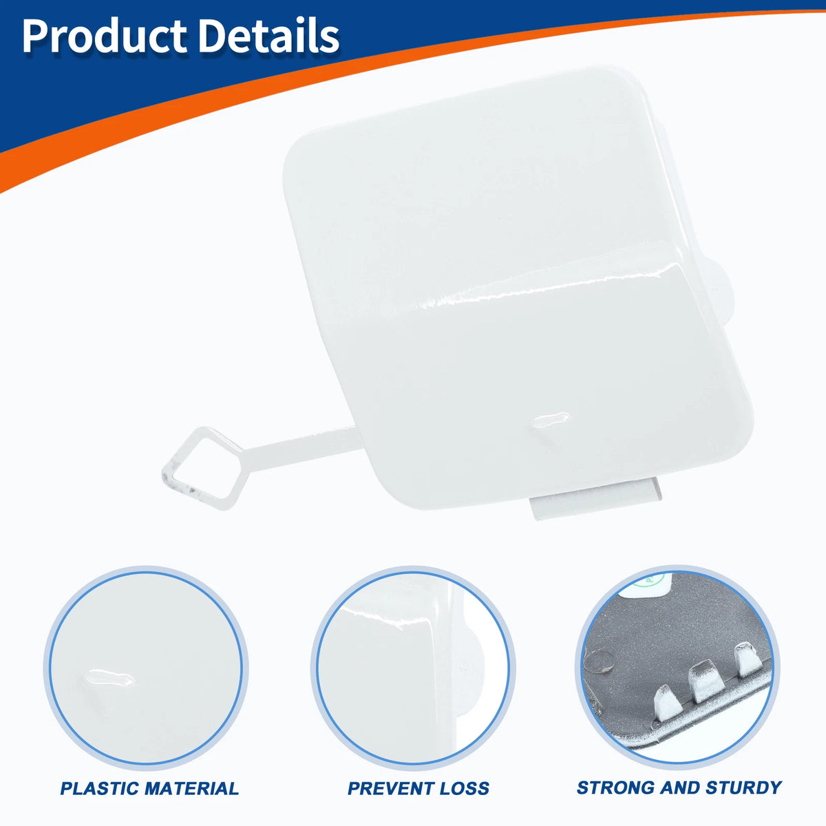 Front Tow Hook Cover for BMW 1 Series F20 (2011-2019) - Pure White